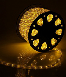 Дюралайт круглый направленный диаметр 13 мм., 220V., желтые LED лампы, бухта 100 м, Beauty Led (F3-R2-220V-Y)