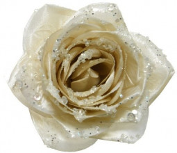 Декоративный цветок Сахарная роза жемчужный 11*6 см, Kaemingk (629339/2)  