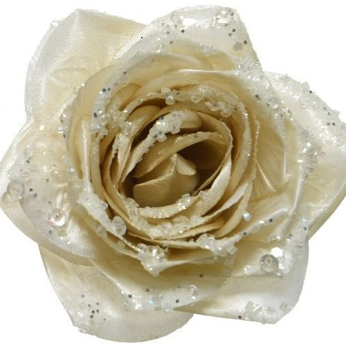 Декоративный цветок Сахарная роза жемчужный 11*6 см, Kaemingk (629339/2)  