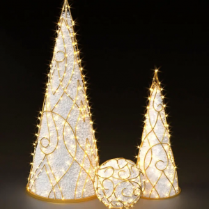 Светодиодная композиция Елки конусы 180 и 120 см, шар 50 см., Сад Радости (SR084)