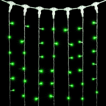 Светодиодный занавес 1*6 м., 600 зеленый LED ламп, прозрачный провод ПВХ, Beauty Led (PCL601-10-2G)