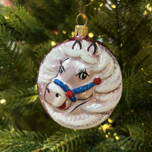 Ёлочное украшение Лошадка 90 мм., красный, стекло, Ёлочка (С1151/2)