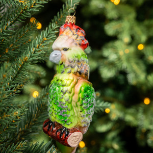 Елочное украшение Попугай в ассортименте, стекло, 20 см., 1 шт., Витус (59139)
