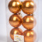 Набор пластиковых шаров Анет 80 мм., оранжевый перламутр, 6 шт., ЕлкиТорг (150313)