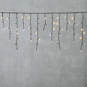 Светодиодная бахрома 3,1*0,5 м., 150 теплых белых LED ламп, мерцание, черный провод ПВХ, LTC (PIL150BLW-11-2WW)