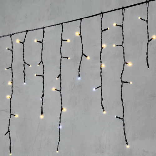 Светодиодная бахрома 3,1*0,5 м., 150 теплых белых LED ламп, мерцание, черный провод ПВХ, LTC (PIL150BLW-11-2WW) в Санкт-Петербурге