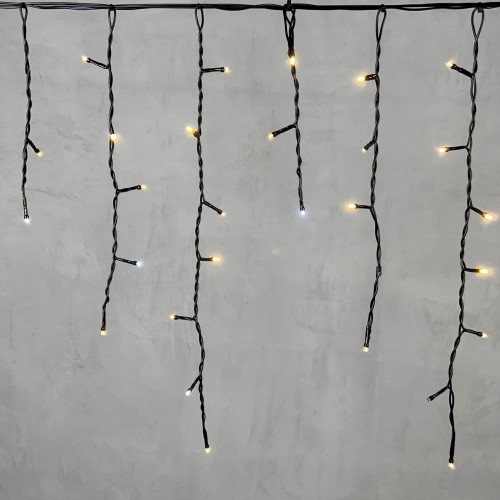 Светодиодная бахрома 3,1*0,5 м., 150 теплых белых LED ламп, мерцание, черный провод ПВХ, LTC (PIL150BLW-11-2WW) в Санкт-Петербурге