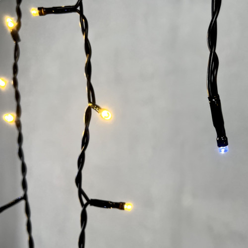 Светодиодная бахрома 3,1*0,5 м., 150 теплых белых LED ламп, мерцание, черный провод ПВХ, LTC (PIL150BLW-11-2WW) в Санкт-Петербурге