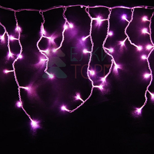 Светодиодная бахрома 3*0,5 м, 220V., 150 светло - розовых LED ламп, соединяемая, силиконовый прозрачный провод, Beauty Led (ECC150-10-2BP)