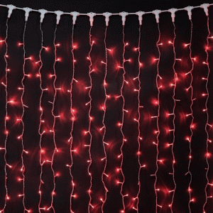 Светодиодный мерцающий занавес 2*2 м, 220V., 400 красных LED ламп, прозрачный ПВХ, Beauty Led (PCL402BL-10-2R)