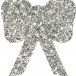 Бантик из пенофлекса с блестками 150 мм., серебро, ПромЕлка (Б1-150SILVER)