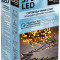 Светодиодная нить Snake Light 370 теплых белых ламп, 7.4 м., 24В, 8 режимов, зеленый провод, для елки 155 см., LUCA (83780)