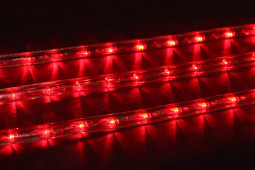 Дюралайт светодиодный 2-х проводной, диаметр 13 мм., 220В, красные LED лампы 36 шт на 1 м., бухта 100 м., статика, Teamprof (TPF-DL-2WH-100-240-R)