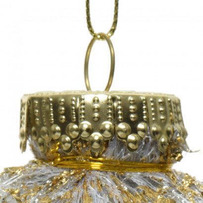 Набор пластиковых шаров Золотое кружево 80 мм., золотой,12 шт., Kaemingk (025949)
