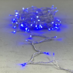 Светодиодная нить 100 синих LED ламп, 10 м., 24В., прозрачный провод ПВХ, LTC (PST100-10-1B)