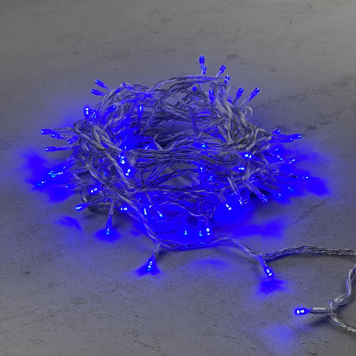 Светодиодная нить 100 синих LED ламп, 10 м., 24В., прозрачный провод ПВХ, LTC (PST100-10-1B)