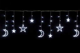 Гирлянда Бахрома Млечный путь 2,5*0,95*0,55 м., 138 холодных LED ламп, прозрачный провод, контроллер, Winner Light (w.02.5Т.138.L+)