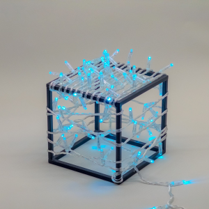 Светодиодная нить 10 м. с колпачком 24 В, 100 LED, небесно-голубая, прозрачный провод ПВХ, LTC (PST100CAP-10-1SB)