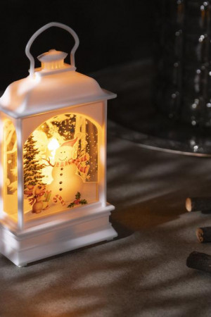 Светодиодный Фонарь со снеговиком 7×13×3.5 см., пластик, батарейки AG13х3, Luazon Lighting (4843936)