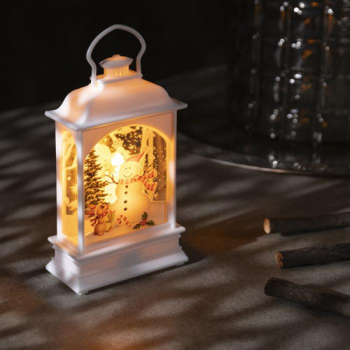 Светодиодный Фонарь со снеговиком 7×13×3.5 см., пластик, батарейки AG13х3, Luazon Lighting (4843936)