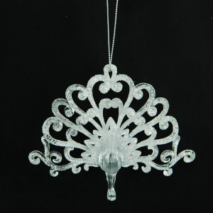 Украшение &quot;Павлин&quot; цвет белый,10 см, (150075)