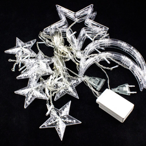 Гирлянда Бахрома Млечный путь 2,5*0,95*0,55 м., 138 разноцветных LED ламп, прозрачный провод, контроллер, Winner Light (M.02.5T.138.L+)