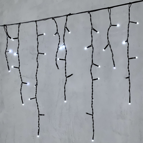 Светодиодная бахрома 3,1*0,5 м., 150 холодных белых LED ламп, мерцание, черный провод ПВХ, LTC(PIL150BLW-11-2W)