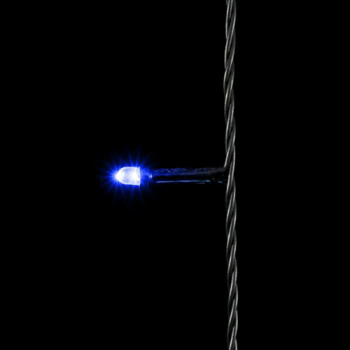 Светодиодная гирлянда 100 разноцветных LED ламп с RGB светодиодом, 10 м., 24V., черный силиконовый провод, IP54, Beauty Led (EST100-11-1RGB)