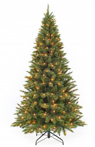 Ель Лесная Красавица стройная 185 см., 168 LED ламп, леска+пвх, Triumph Tree (73898)