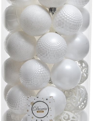 Набор пластиковых шаров Королевский 60 мм, белоснежный, 37 шт, Kaemingk (020804)