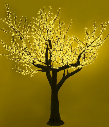 Светодиодная флористика дерево Сакура 3 м., 220V, 2600 желтых LED ламп, черный провод, Beauty Led (S26-350-Y)