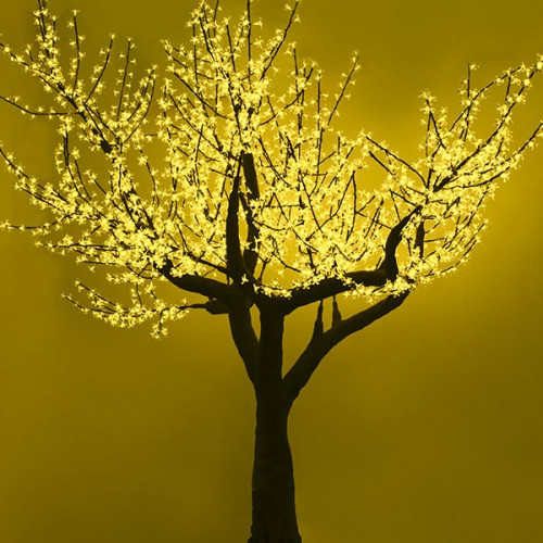 Светодиодная флористика дерево Сакура 3 м., 220V, 2600 желтых LED ламп, черный провод, Beauty Led (S26-350-Y)