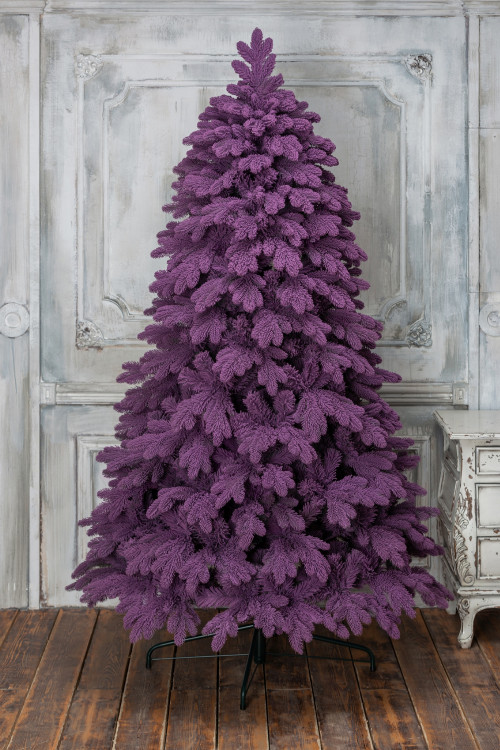 Искусственная фиолетовая елка Таврида заснеженная 210 см., литая хвоя+пвх, ЕлкиТорг (162210)