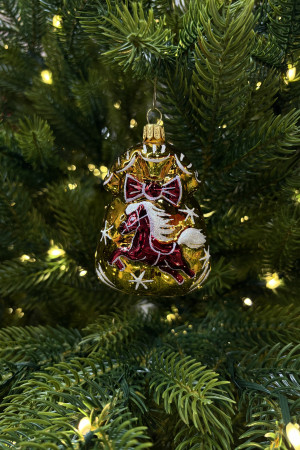 Ёлочное украшение Подарок 60 мм., золотой, стекло, Ёлочка (С935/2)