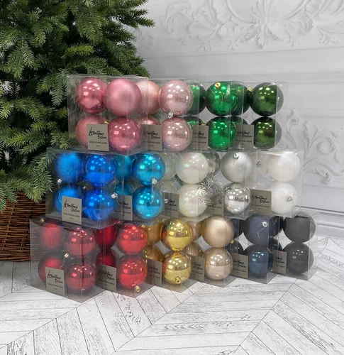 Набор пластиковых шаров Прага 100 мм., черный, 4 шт., Christmas DeLuxe (87073)