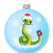 КУ-65-244012 Стеклянный шар Змея снегурочка 65 мм., Коломеев