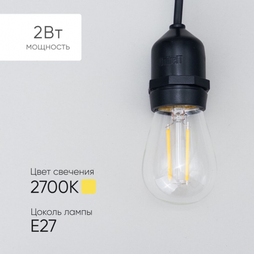 Лампа Филаментная H60 мм. 220В, цоколь E27, 2 Вт, Тепло-белая, 2700К, LTC (FLM27-2W-2WW) в Благовещенске