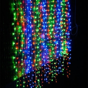 Светодиодный занавес 2*1 м, 220V., 200 разноцветных LED ламп, черный ПВХ, Beauty Led (PCL202-11-2M)