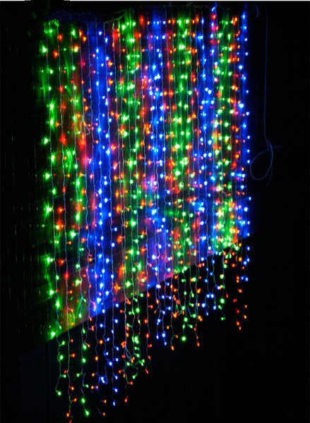 Светодиодный занавес 2*1 м, 220V., 200 разноцветных LED ламп, черный ПВХ, Beauty Led (PCL202-11-2M)
