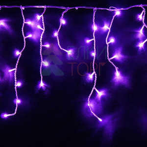 Гирлянда бахрома 3*0,5 м, 220V., 150 лиловых LED ламп, соединяемая, силиконовый прозрачный провод, Beauty Led (ECC150-10-2L)