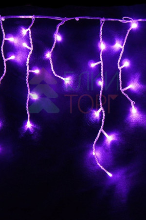 Гирлянда бахрома 3*0,5 м, 220V., 150 лиловых LED ламп, соединяемая, силиконовый прозрачный провод, Beauty Led (ECC150-10-2L)