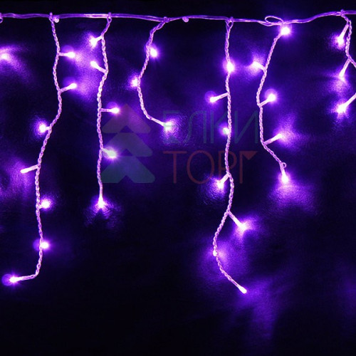 Гирлянда бахрома 3*0,5 м, 220V., 150 лиловых LED ламп, соединяемая, силиконовый прозрачный провод, Beauty Led (ECC150-10-2L)