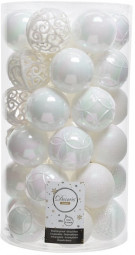 Набор пластиковых шаров Королевский 60 мм, белый ирис, 37 шт, Kaemingk (020805)