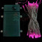Светодиодная гирлянда 5 м., 3 батарейки типа D 4.5V, 50 LED ламп розового цвета, таймер, прозрачный провод, Beauty Led (EST50-4W10-8P)
