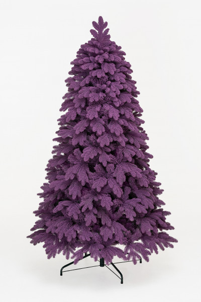 Искусственная фиолетовая елка Таврида заснеженная 240 см., литая хвоя+пвх, ЕлкиТорг (162240)