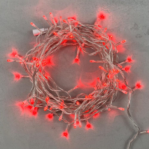 Светодиодная нить 100 красных LED ламп, 10 м., 24В., прозрачный провод ПВХ, LTC (PST100-10-1R) в Санкт-Петербурге