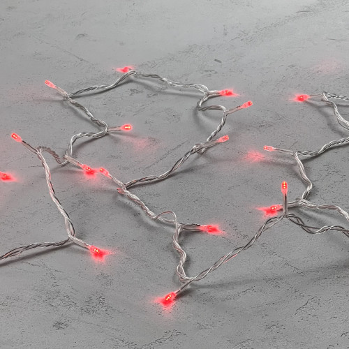 Светодиодная нить 100 красных LED ламп, 10 м., 24В., прозрачный провод ПВХ, LTC (PST100-10-1R) в Санкт-Петербурге