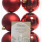 Набор пластиковых шаров Парис 80 мм, красный, 2 сорт ,6 шт, Kaemingk (022052/2с)