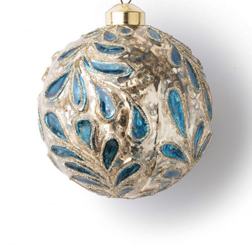 Винтажный стеклянный шар Графские сады Изумруд 10 см., 1 шт., Karlsbach (12861)