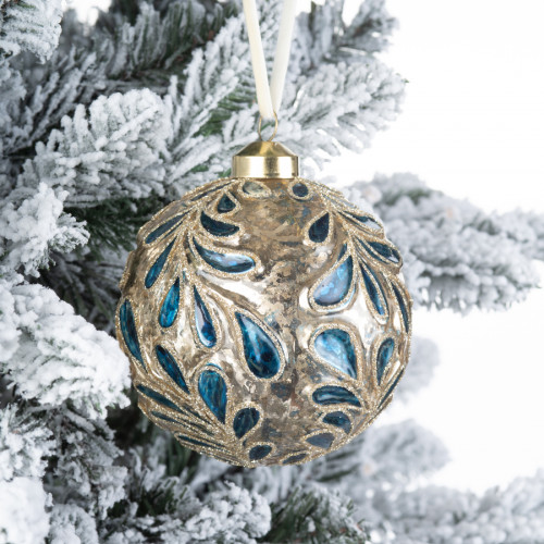 Винтажный стеклянный шар Графские сады Изумруд 10 см., 1 шт., Karlsbach (12861)